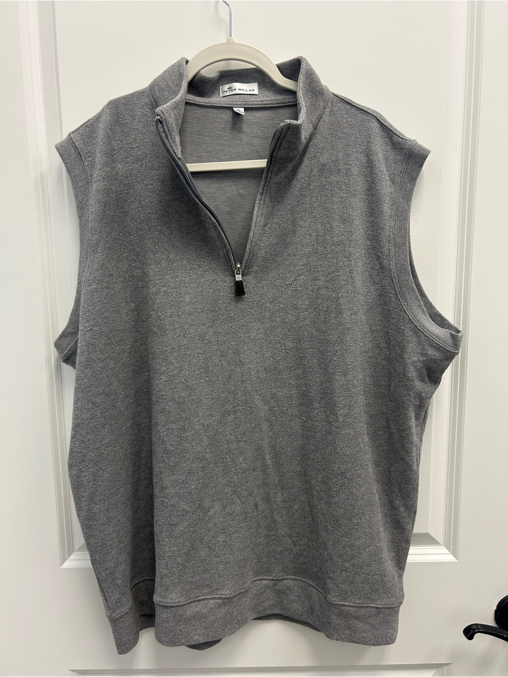 Peter Millar Gray Quarter Zip Sleeveless Sweater Vest XL